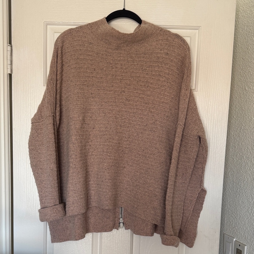 Free People Cozy Light heathered pink gray Knit Sweater